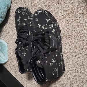 Vans Black and White Floral High-Tops